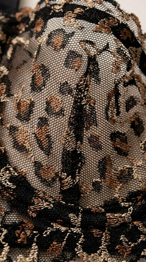 PeraLove Wild Lace Leopar Dantel Sütyen Takımı- BR-247 Leopar Desenli Brode Takım